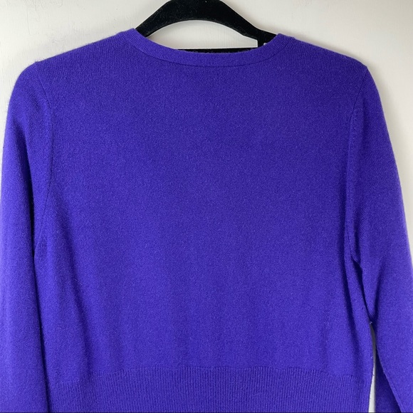 Prive Cashmere Purple Button Front Cardigan Sweater Sz Large - Picture 9 of 13